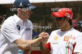 13.05.2007 Barcelona, Spain,  Robert Kubica (POL),  BMW Sauber F1 Team and Felipe Massa (BRA), Scuderia Ferrari - Formula 1 World Championship, Rd 4, Spanish Grand Prix, Sunday