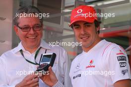 10.05.2007 Barcelona, Spain,  Fernando Alonso (ESP), McLaren Mercedes and a McLaren Mercedes branded Kangeroo TV - Formula 1 World Championship, Rd 4, Spanish Grand Prix, Thursday