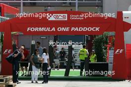 10.05.2007 Barcelona, Spain,  Formula 1 paddock entrance - Formula 1 World Championship, Rd 4, Spanish Grand Prix, Thursday