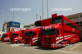 10.05.2007 Barcelona, Spain,  Scuderia Ferrari trucks - Formula 1 World Championship, Rd 4, Spanish Grand Prix, Thursday