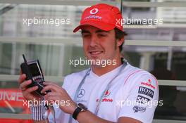 10.05.2007 Barcelona, Spain,  Fernando Alonso (ESP), McLaren Mercedes and a McLaren Mercedes branded Kangeroo TV - Formula 1 World Championship, Rd 4, Spanish Grand Prix, Thursday