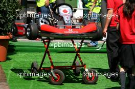 10.05.2007 Barcelona, Spain,  Fernando Alonso (ESP), McLaren Mercedes, go-kart  - Formula 1 World Championship, Rd 4, Spanish Grand Prix, Thursday