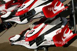 10.05.2007 Barcelona, Spain,  Super Aguri F1 Team, front wings - Formula 1 World Championship, Rd 4, Spanish Grand Prix, Thursday