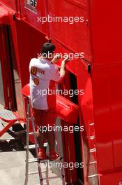 10.05.2007 Barcelona, Spain,  Scuderia Ferrari, setup - Formula 1 World Championship, Rd 4, Spanish Grand Prix, Thursday