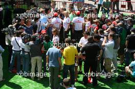 10.05.2007 Barcelona, Spain,  The drivers are interviewed after the press conference - Formula 1 World Championship, Rd 4, Spanish Grand Prix, Thursday