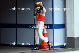 22.07.2007 Nürburg, Germany,  Lewis Hamilton (GBR), McLaren Mercedes after the race - Formula 1 World Championship, Rd 10, European Grand Prix, Sunday Podium