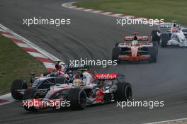 22.07.2007 Nürburg, Germany,  Lewis Hamilton (GBR), McLaren Mercedes, MP4-22, puncture at the start - Formula 1 World Championship, Rd 10, European Grand Prix, Sunday Race