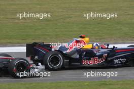 22.07.2007 Nürburg, Germany,  Lewis Hamilton (GBR), McLaren Mercedes and David Coulthard (GBR), Red Bull Racing before the entrance of the pit lane / last corner - Formula 1 World Championship, Rd 10, European Grand Prix, Sunday Race