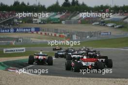 22.07.2007 Nürburg, Germany,  Lewis Hamilton (GBR), McLaren Mercedes, MP4-22, puncture at the start - Formula 1 World Championship, Rd 10, European Grand Prix, Sunday Race