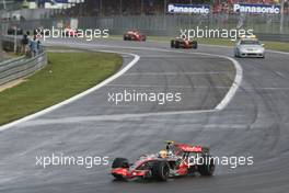 22.07.2007 Nürburg, Germany,  Lewis Hamilton (GBR), McLaren Mercedes, MP4-22, alomst a lap down before the restart - Formula 1 World Championship, Rd 10, European Grand Prix, Sunday Race