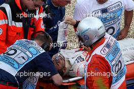 21.07.2007 Nürburg, Germany,  Lewis Hamilton (GBR), McLaren Mercedes, MP4-22, crashes heavily in qualifying - Formula 1 World Championship, Rd 10, European Grand Prix, Saturday Qualifying