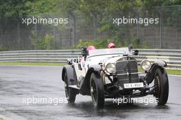 19.07.2007 Nürburg, Germany,  Fernando Alonso (ESP), McLaren Mercedes and Lewis Hamilton (GBR), McLaren Mercedes with a historic Mercedes S from 1927 - Formula 1 World Championship, Rd 10, European Grand Prix, Thursday