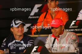 19.07.2007 Nürburg, Germany,  Nico Rosberg (GER), WilliamsF1 Team and Lewis Hamilton (GBR), McLaren Mercedes - Formula 1 World Championship, Rd 10, European Grand Prix, Thursday