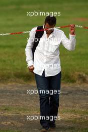 19.07.2007 Nürburg, Germany,  Michael Schumacher (GER), Scuderia Ferrari, Advisor arrives at the helicopter airfield, heli port - Formula 1 World Championship, Rd 10, European Grand Prix, Thursday