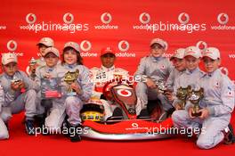 19.07.2007 Nürburg, Germany,  Lewis Hamilton (GBR), McLaren Mercedes, with young karters, Vodafone Karting Event - Formula 1 World Championship, Rd 10, European Grand Prix, Thursday