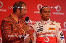 19.07.2007 Nürburg, Germany,  Lewis Hamilton (GBR), McLaren Mercedes and Kai Ebel (GER), (RTL TV), Vodafone Karting Event - Formula 1 World Championship, Rd 10, European Grand Prix, Thursday