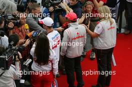 19.07.2007 Nürburg, Germany,  Ralf Schumacher (GER), Toyota Racing and Lewis Hamilton (GBR), McLaren Mercedes - Formula 1 World Championship, Rd 10, European Grand Prix, Thursday