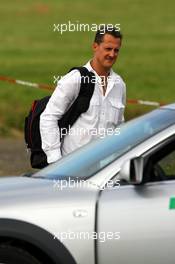 19.07.2007 Nürburg, Germany,  Michael Schumacher (GER), Scuderia Ferrari, Advisor arrives at the helicopter airfield, heli port - Formula 1 World Championship, Rd 10, European Grand Prix, Thursday