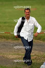 19.07.2007 Nürburg, Germany,  Michael Schumacher (GER), Scuderia Ferrari, Advisor arrives at the helicopter airfield, heli port - Formula 1 World Championship, Rd 10, European Grand Prix, Thursday