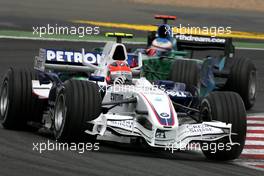 01.07.2007 Magny-Cours, France,  Robert Kubica (POL),  BMW Sauber F1 Team , Jenson Button (GBR), Honda Racing F1 Team  - Formula 1 World Championship, Rd 8, French Grand Prix, Sunday Race