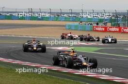 01.07.2007 Magny-Cours, France,  Mark Webber (AUS), Red Bull Racing, RB3, David Coulthard (GBR), Red Bull Racing, RB3 - Formula 1 World Championship, Rd 8, French Grand Prix, Sunday Race