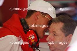 30.06.2007 Magny-Cours, France,  Michael Schumacher (GER), Scuderia Ferrari, Advisor, Jean Todt (FRA), Scuderia Ferrari, Ferrari CEO - Formula 1 World Championship, Rd 8, French Grand Prix, Saturday