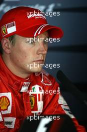 30.06.2007 Magny-Cours, France,  Kimi Raikkonen (FIN), Räikkönen, Scuderia Ferrari - Formula 1 World Championship, Rd 8, French Grand Prix, Saturday Press Conference