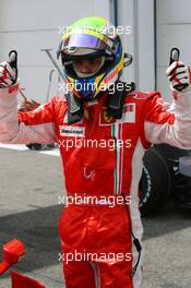 30.06.2007 Magny-Cours, France,  Pole Position 1st, Felipe Massa (BRA), Scuderia Ferrari, F2007 - Formula 1 World Championship, Rd 8, French Grand Prix, Saturday Qualifying