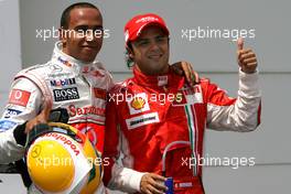 30.06.2007 Magny-Cours, France,  Lewis Hamilton (GBR), McLaren Mercedes, Felipe Massa (BRA), Scuderia Ferrari - Formula 1 World Championship, Rd 8, French Grand Prix, Saturday Qualifying