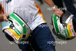 28.06.2007 Magny-Cours, France,  Giancarlo Fisichella (ITA) helmets - Formula 1 World Championship, Rd 8, French Grand Prix, Thursday