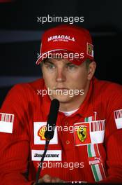 28.06.2007 Magny-Cours, France,  Kimi Raikkonen (FIN), Räikkönen, Scuderia Ferrari - Formula 1 World Championship, Rd 8, French Grand Prix, Thursday Press Conference