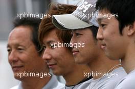 28.06.2007 Magny-Cours, France,  Kazuki Nakajima (JPN), Kohei Hirate (JPN) and Kamui Kobayashi (JPN) - Formula 1 World Championship, Rd 8, French Grand Prix, Thursday