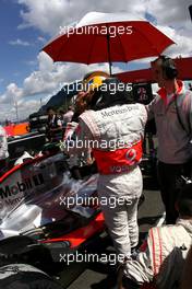 08.07.2007 Silverstone, England,  Lewis Hamilton (GBR), McLaren Mercedes - Formula 1 World Championship, Rd 9, British Grand Prix, Sunday Pre-Race Grid