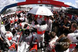 08.07.2007 Silverstone, England,  Lewis Hamilton (GBR), McLaren Mercedes - Formula 1 World Championship, Rd 9, British Grand Prix, Sunday Pre-Race Grid