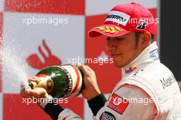 08.07.2007 Silverstone, England,  Lewis Hamilton (GBR), McLaren Mercedes - Formula 1 World Championship, Rd 9, British Grand Prix, Sunday Podium