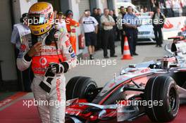 07.07.2007 Silverstone, England,  Pole Position, 1st, Lewis Hamilton (GBR), McLaren Mercedes, MP4-22 and 3rd, Fernando Alonso (ESP), McLaren Mercedes, MP4-22 - Formula 1 World Championship, Rd 9, British Grand Prix, Saturday Qualifying