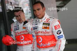 07.07.2007 Silverstone, England,  Pole Position, 1st, Lewis Hamilton (GBR), McLaren Mercedes, MP4-22 and 3rd, Fernando Alonso (ESP), McLaren Mercedes, MP4-22 - Formula 1 World Championship, Rd 9, British Grand Prix, Saturday Qualifying