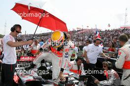 05.08.2007 Budapest, Hungary,  Lewis Hamilton (GBR), McLaren Mercedes - Formula 1 World Championship, Rd 11, Hungarian Grand Prix, Sunday Pre-Race Grid