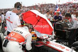 05.08.2007 Budapest, Hungary,  Lewis Hamilton (GBR), McLaren Mercedes - Formula 1 World Championship, Rd 11, Hungarian Grand Prix, Sunday Pre-Race Grid