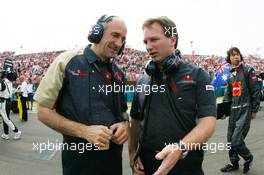 05.08.2007 Budapest, Hungary,  Franz Tost (AUT), Scuderia Toro Rosso, Team Principal, Christian Horner (GBR), Red Bull Racing, Sporting Director - Formula 1 World Championship, Rd 11, Hungarian Grand Prix, Sunday Pre-Race Grid