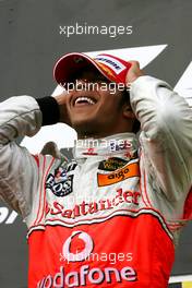 05.08.2007 Budapest, Hungary,  Lewis Hamilton (GBR), McLaren Mercedes - Formula 1 World Championship, Rd 11, Hungarian Grand Prix, Sunday Podium