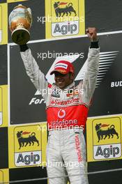 05.08.2007 Budapest, Hungary,  1st, Winner, Lewis Hamilton (GBR), McLaren Mercedes, MP4-22 - Formula 1 World Championship, Rd 11, Hungarian Grand Prix, Sunday Podium