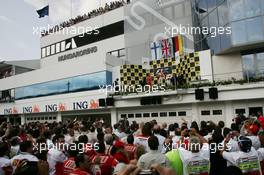 05.08.2007 Budapest, Hungary,  Winner, 1st, Lewis Hamilton (GBR), McLaren Mercedes, MP4-22, 2nd, Kimi Raikkonen (FIN), Räikkönen, Scuderia Ferrari, F2007, 3rd, Nick Heidfeld (GER), BMW Sauber F1 Team, F1.07 - Formula 1 World Championship, Rd 11, Hungarian Grand Prix, Sunday Podium