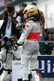 05.08.2007 Budapest, Hungary,  Lewis Hamilton (GBR), McLaren Mercedes - Formula 1 World Championship, Rd 11, Hungarian Grand Prix, Sunday Podium