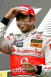 05.08.2007 Budapest, Hungary,  Lewis Hamilton (GBR), McLaren Mercedes - Formula 1 World Championship, Rd 11, Hungarian Grand Prix, Sunday Podium