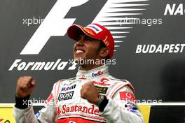 05.08.2007 Budapest, Hungary,  Lewis Hamilton (GBR), McLaren Mercedes - Formula 1 World Championship, Rd 11, Hungarian Grand Prix, Sunday Podium