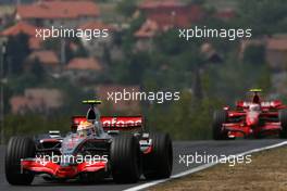 05.08.2007 Budapest, Hungary,  Lewis Hamilton (GBR), McLaren Mercedes, Kimi Raikkonen (FIN), Räikkönen, Scuderia Ferrari - Formula 1 World Championship, Rd 11, Hungarian Grand Prix, Sunday Race