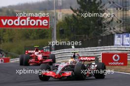 05.08.2007 Budapest, Hungary,  Lewis Hamilton (GBR), McLaren Mercedes, Kimi Raikkonen (FIN), Räikkönen, Scuderia Ferrari - Formula 1 World Championship, Rd 11, Hungarian Grand Prix, Sunday Race