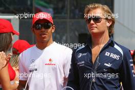 05.08.2007 Budapest, Hungary,  Lewis Hamilton (GBR), McLaren Mercedes and Nico Rosberg (GER), WilliamsF1 Team - Formula 1 World Championship, Rd 11, Hungarian Grand Prix, Sunday