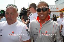 05.08.2007 Budapest, Hungary,  Lewis Hamilton (GBR), McLaren Mercedes arrives at the circuit - Formula 1 World Championship, Rd 11, Hungarian Grand Prix, Sunday